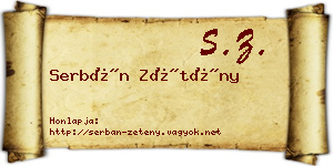 Serbán Zétény névjegykártya